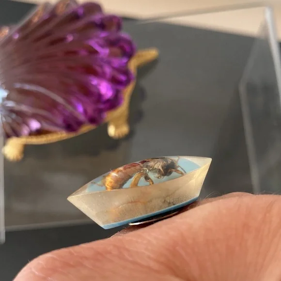 Lucite Insect Adjustable Ring - Picture 2 of 6